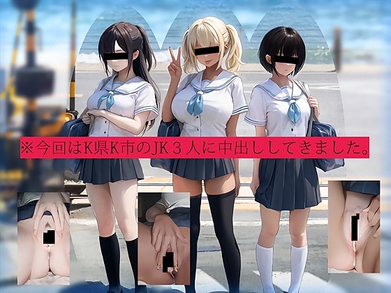 今回はK県K市のJK3人に中出ししてきました。【エロ漫画】